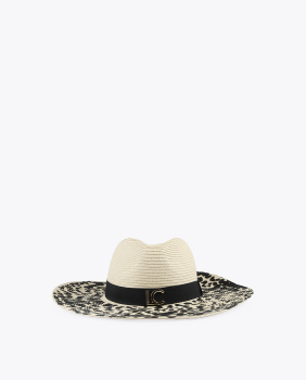LOLA CASADEMUNT sombrero con ala en animal print