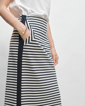 LOLA CASADEMUNT falda de rayas blanca y negra - 3