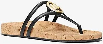 MICHAEL KORS sandalia con vinilo color negro con logotipo