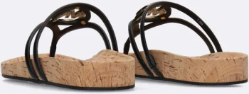 MICHAEL KORS sandalia con vinilo color negro con logotipo - 4