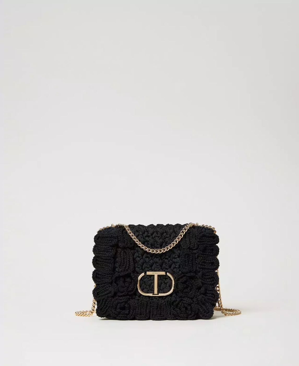 TWINSET bolso en crochet color negro