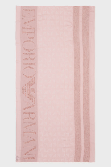 EMPORIO ARMANI foulard con logo color rosa palo