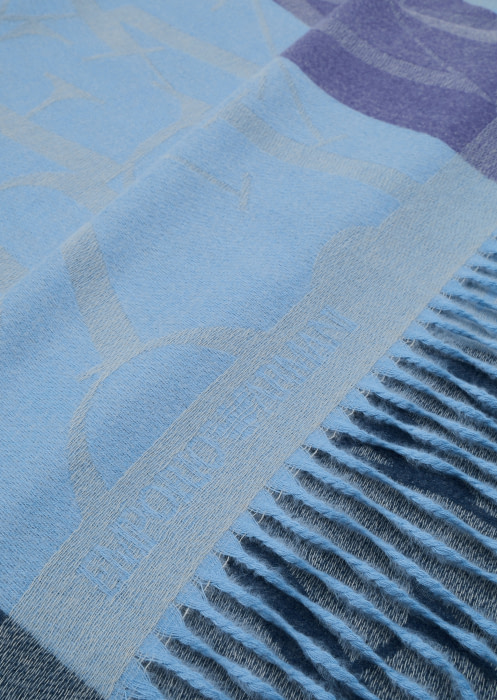 EMPORIO ARMANI foulard con logo combianado en azul