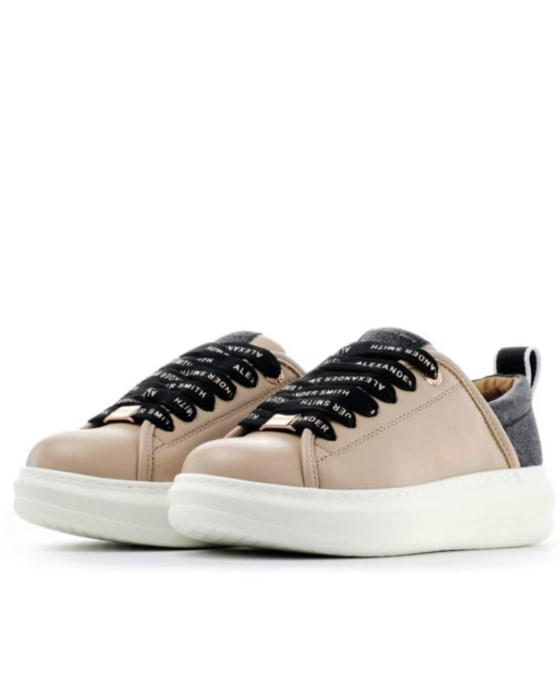 ALEXANDER SMITH sneaker color nuez con cordones en contraste con logotipo - 3