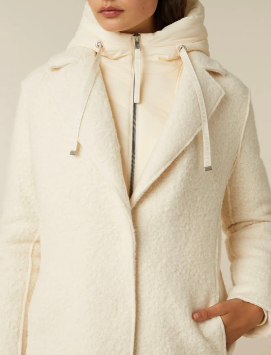 BEAUMONT abrigo de paño con chaleco color crudo - 2