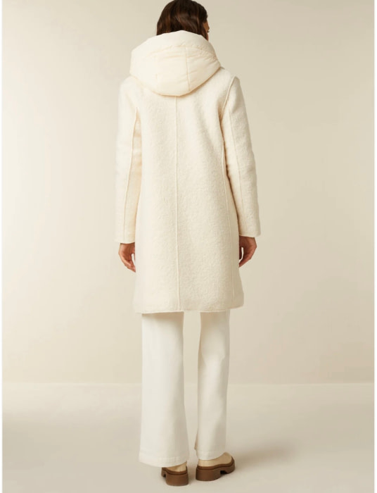 BEAUMONT abrigo de paño con chaleco color crudo - 3