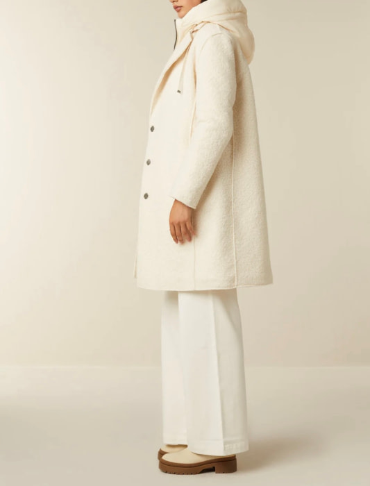 BEAUMONT abrigo de paño con chaleco color crudo - 4