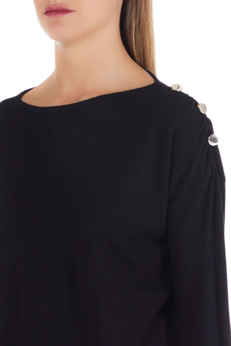 LIU·JO jersey color negro con botón en el hombro - 3
