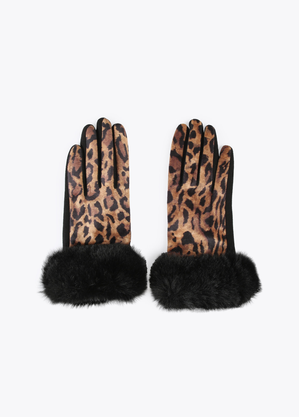LOLA CASADEMUNT guantes en animal print y pelo