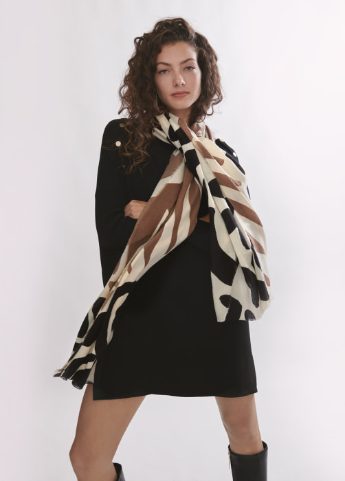 LOLA CASADEMUNT foulard estampado cebra bicolor - 3