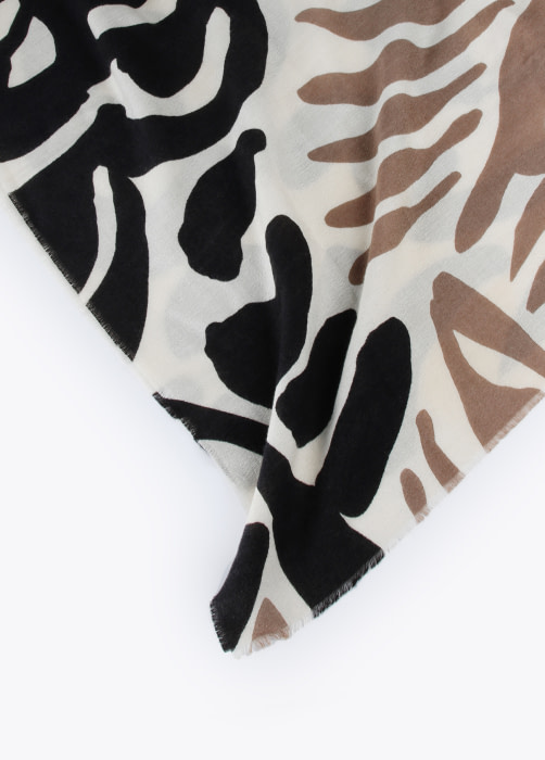 LOLA CASADEMUNT foulard estampado cebra bicolor - 8