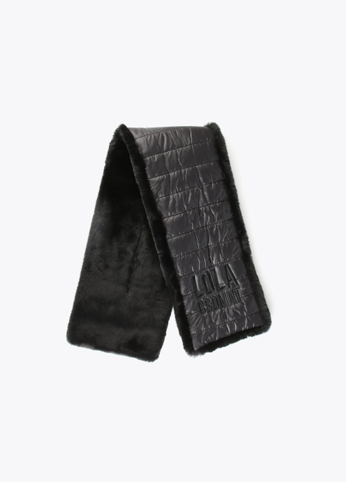 LOLA CASADEMUNT cuello combinado en pelo y nylon negro - 5
