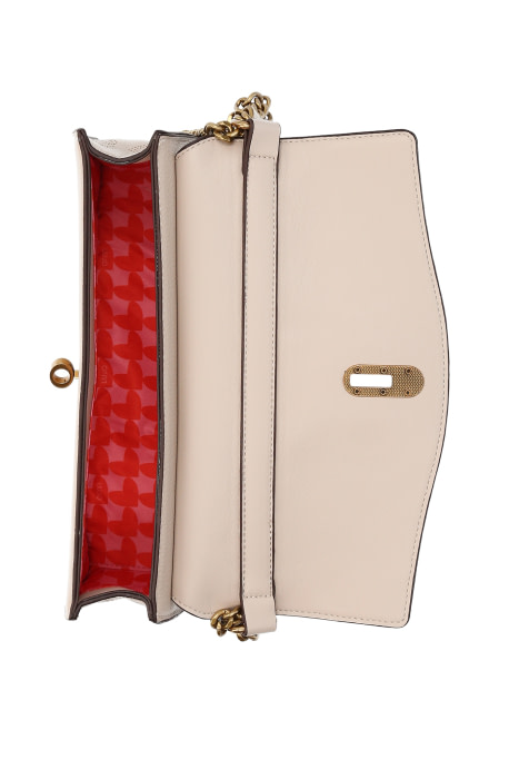 LIU·JO bolso con hebilla redonda con asa en cadena oro color taupe - 4