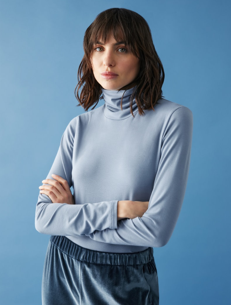 PENNYBLACK camiseta cuello vuelto azul