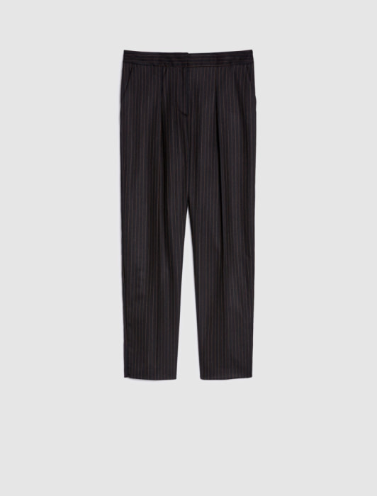PENNYBLACK pantalón con pinzas en rayas negro y  naranja - 2