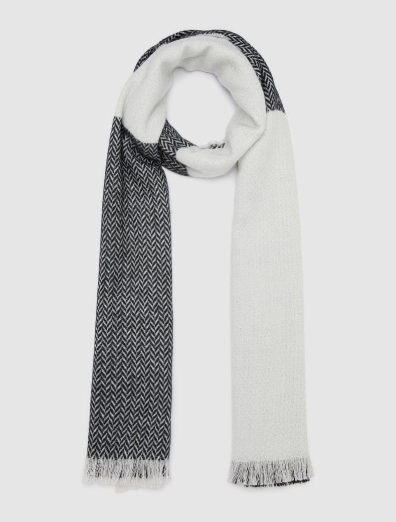 PENNYBLACK foulard cuadro/espiga crudo y negro