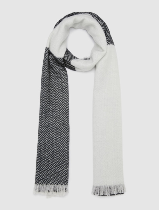 PENNYBLACK foulard cuadro/espiga crudo y negro - 1
