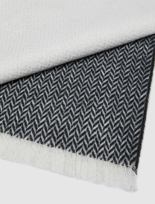 PENNYBLACK foulard cuadro/espiga crudo y negro - 2