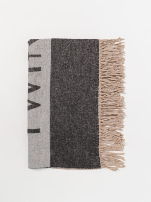 TWINSET foulard estampado en logo y rayas gris
