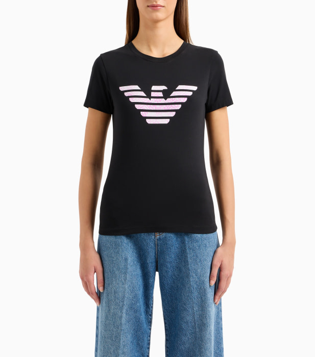 EMPORIO ARMANI camiseta en manga corta color  negro con águila - 2