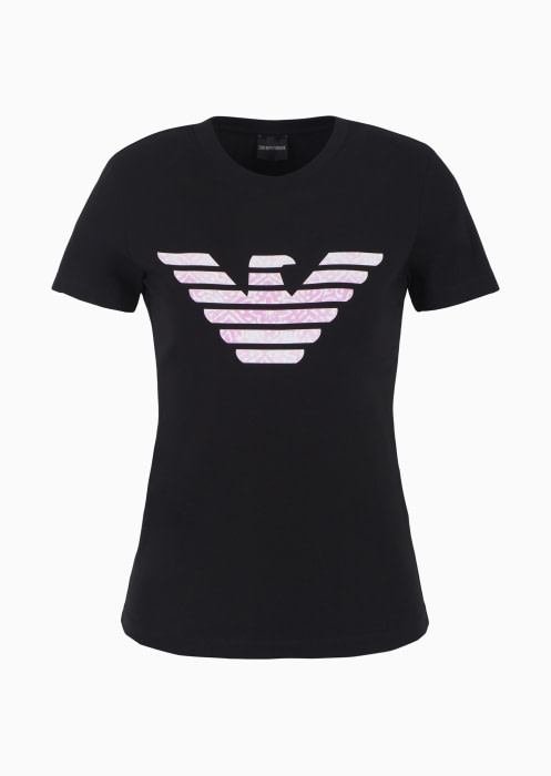 EMPORIO ARMANI camiseta en manga corta color  negro con águila - 3
