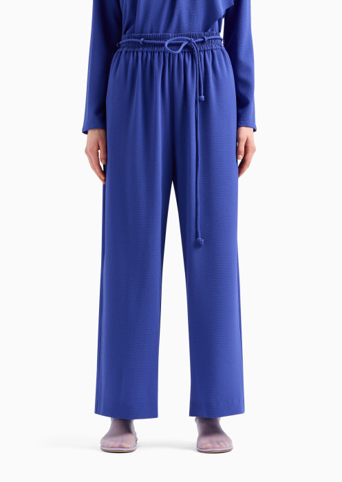 EMPORIO ARMANI pantalón ancho color azul tinta con goma en la cintura - 2