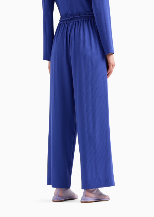 EMPORIO ARMANI pantalón ancho color azul tinta con goma en la cintura - 3