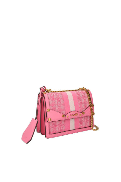 LIU·JO bolso rosa en canvas y ecopiel con logo - 4