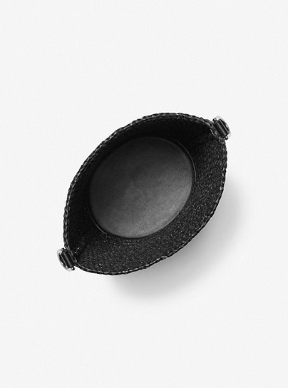 MICHAEL KORS capazo en rafia color negro con  logo - 3