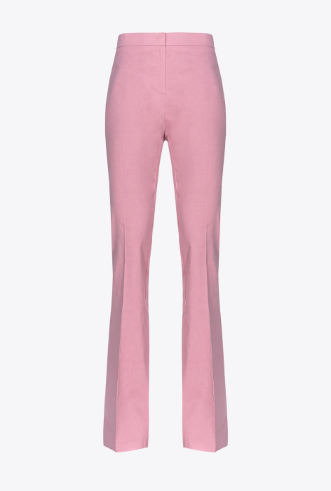 PINKO pantalón lino strecht rosa - 1