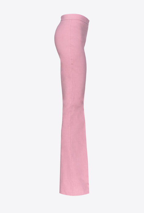 PINKO pantalón lino strecht rosa - 2