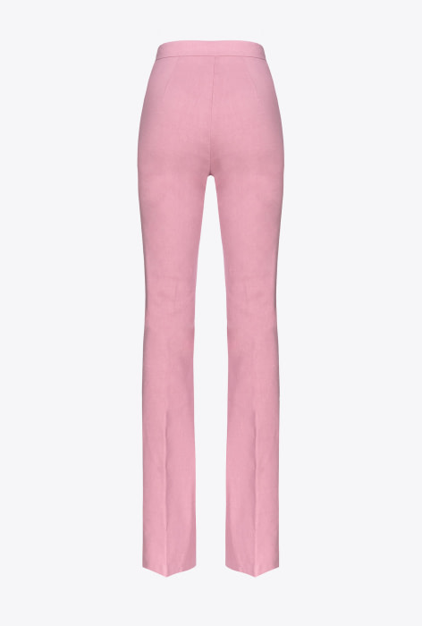 PINKO pantalón lino strecht rosa - 3