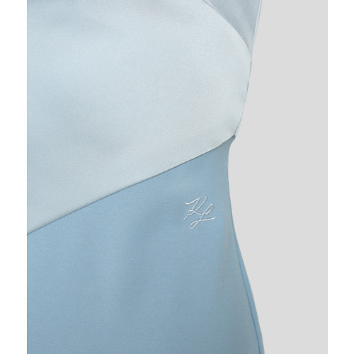 KARL LAGERFELD vestido largo color azul cielo - 4