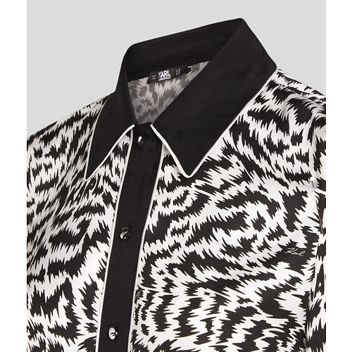 KARL LAGERFELD camisa  en animal print blanco y  negro - 3