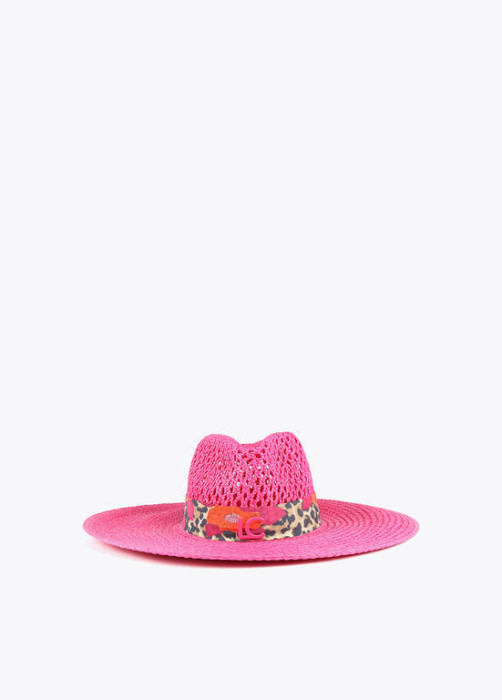 LOLA CASADEMUNT sombrero fucsia con cinta - 2