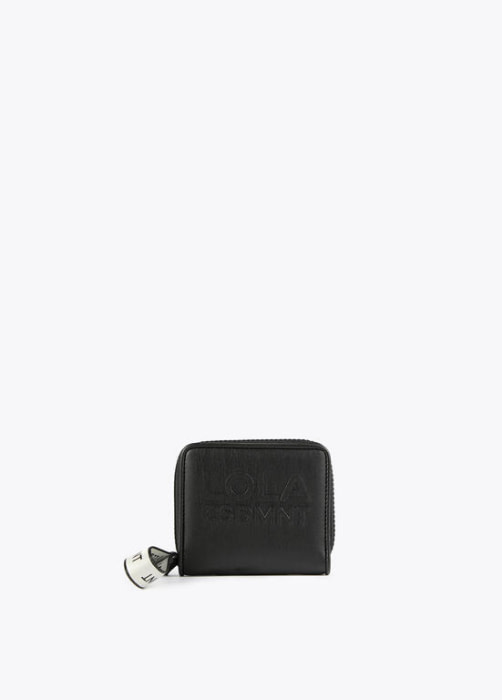 LOLA CASADEMUNT cartera pequeña negro con logo en relieve - 2