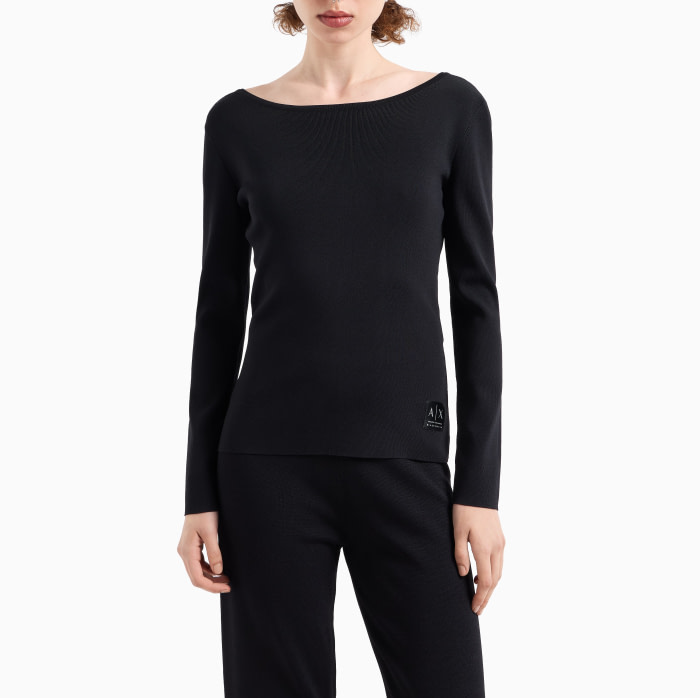 ARMANI EXCHANGE jersey con escote barco color  negro - 2