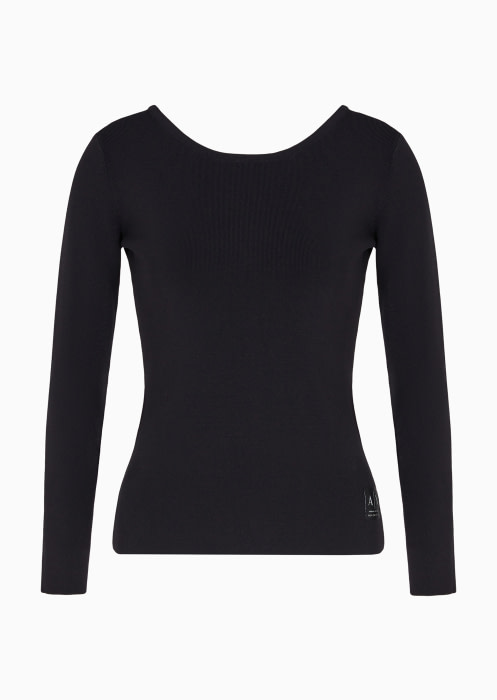 ARMANI EXCHANGE jersey con escote barco color  negro - 4