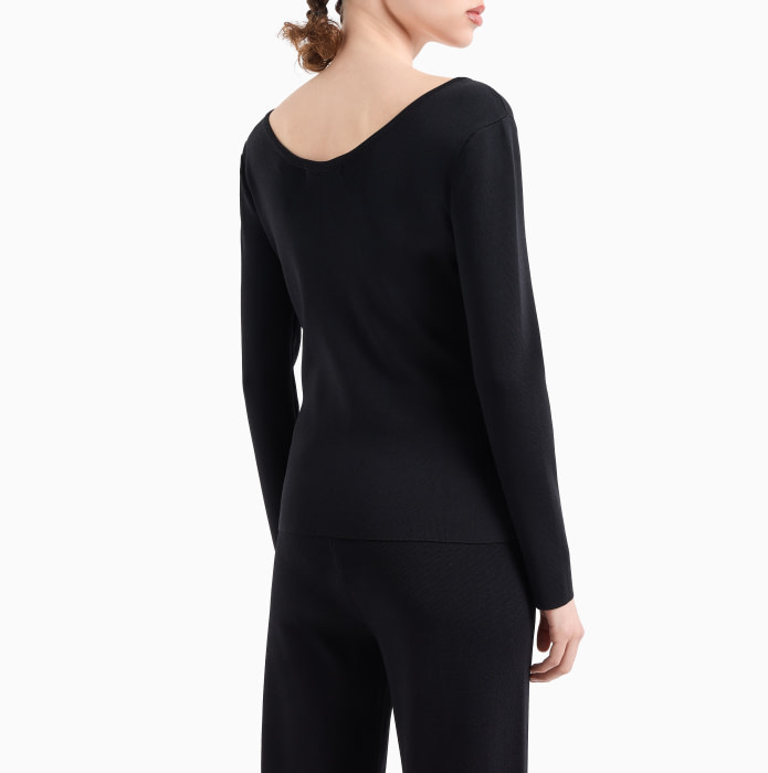 ARMANI EXCHANGE jersey con escote barco color  negro - 5
