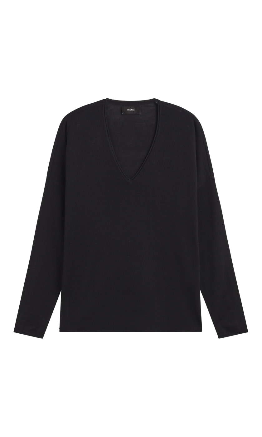 ECOALF jersey escote pico negro