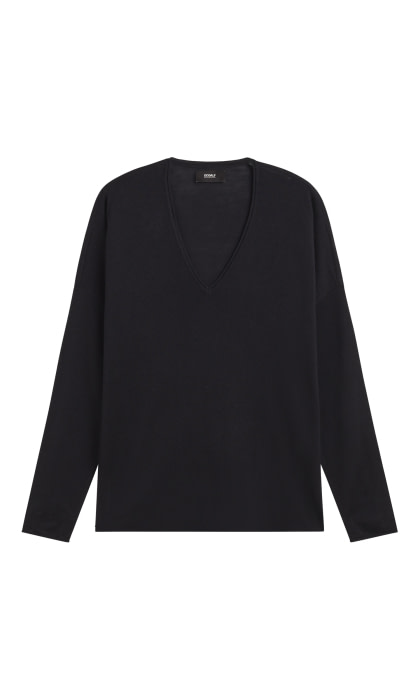 ECOALF jersey escote pico negro