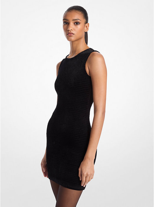MICHAEL KORS vestido  sin mangas negro en terciopelo riveteado - 1