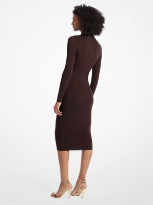 MICHAEL KORS vestido largo en punto marrón  chocolate - 2