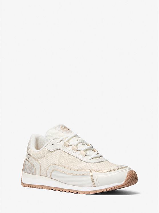 MICHAEL KORS sneaker crudo con vivos en oro