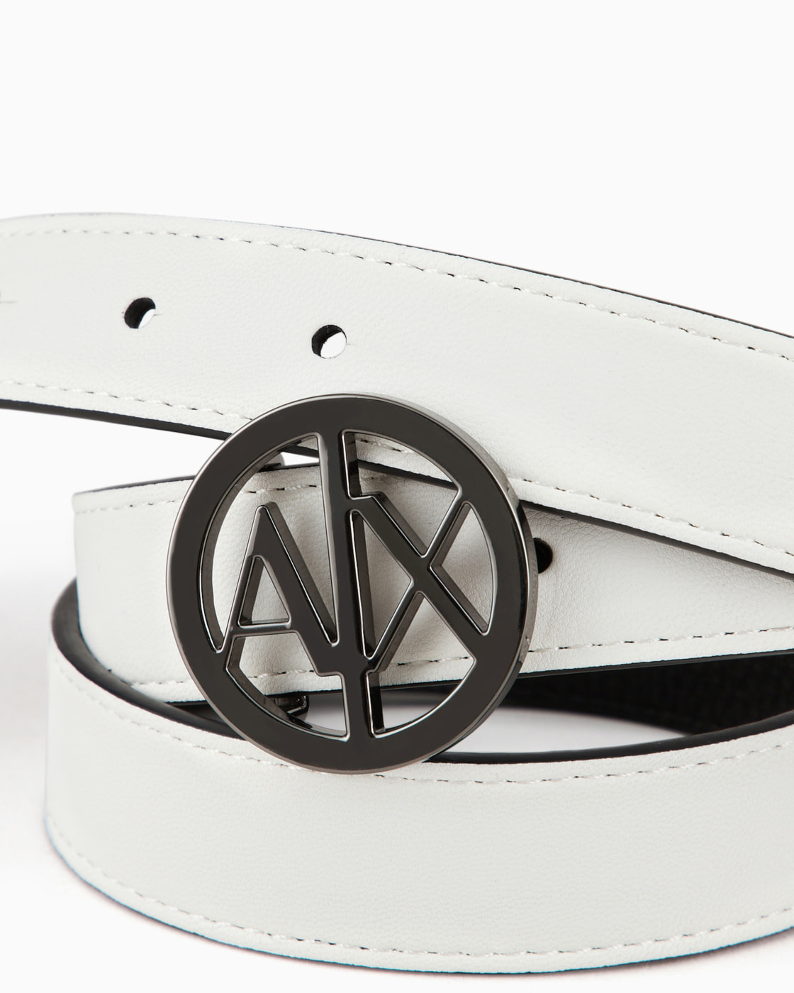ARMANI EXCHANGE cinturón reversible negro y blanco