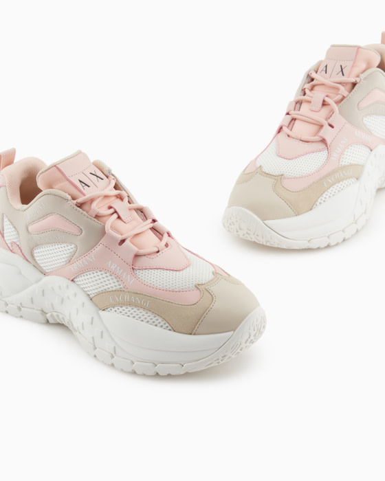ARMANI EXCHANGE sneaker rosa y beige - 1