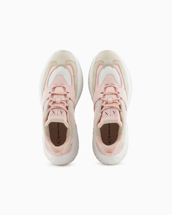 ARMANI EXCHANGE sneaker rosa y beige - 3
