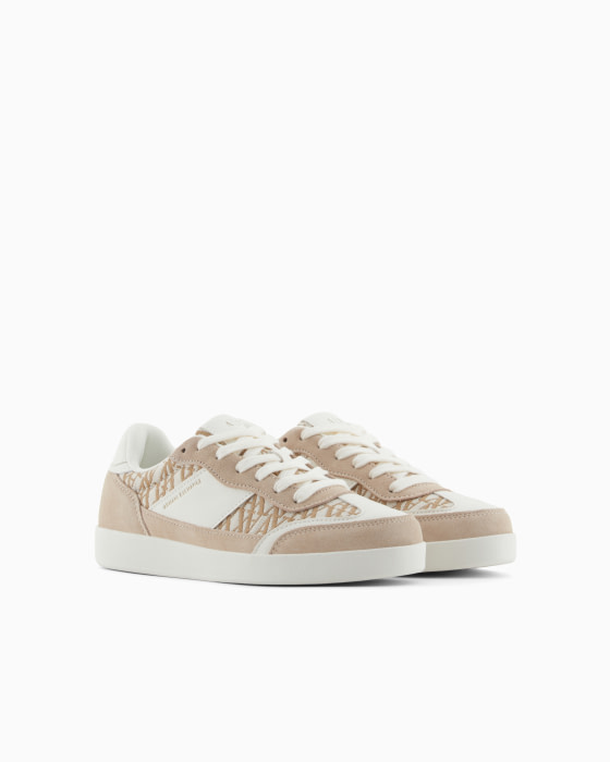 ARMANI EXCHANGE sneaker crudo y camel con logo - 1
