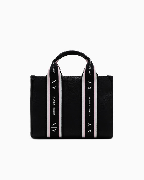 ARMANI EXCHANGE bolso negro con franjas y logo - 2