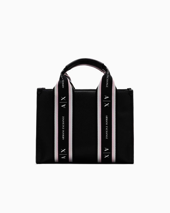 ARMANI EXCHANGE bolso negro con franjas y logo - 3
